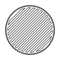 round emblem in monochrome dotted contour and striped vector illustration