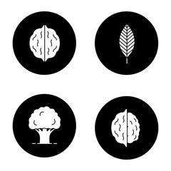 Forestry glyph icons set