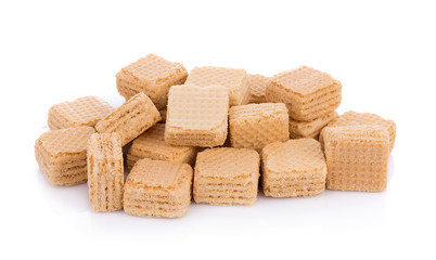Milk wafers cubes isolated on white background