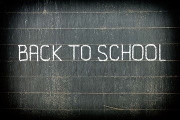 Back to School Chalk Writing on Old Chalkboard Background.