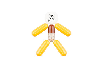 Pills in the form of a ill man