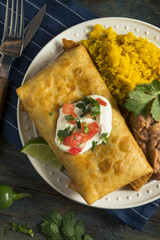 Deep Fried Beef Chimichanga Burrito