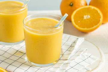 Sweet Homemade Orange Smoothie Milkshake