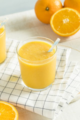 Sweet Homemade Orange Smoothie Milkshake