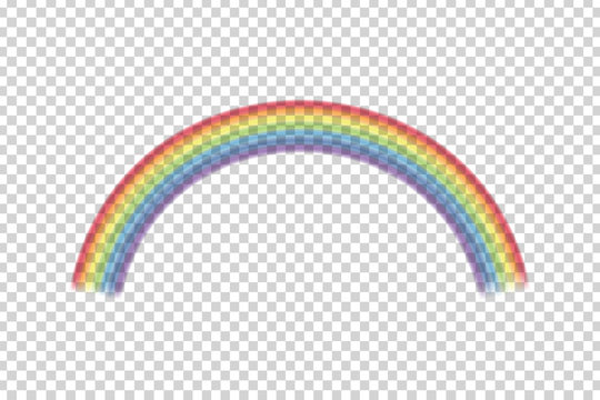 Vector realistic isolated rainbow effect on the transparent background.