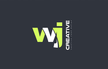 green letter wj w j combination logo icon company design joint joined