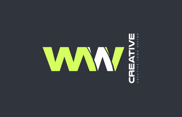 green letter ww w w combination logo icon company design joint joined