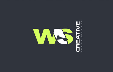 green letter ws w s combination logo icon company design joint joined