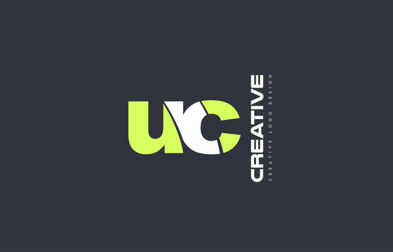 green letter uc u c combination logo icon company design joint joined