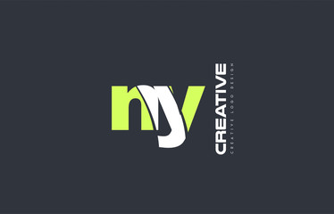 green letter ny n y combination logo icon company design joint joined