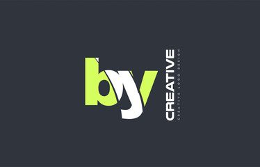 green letter by b y combination logo icon company design joint joined