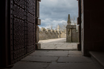 ruins of Bolsover Castle in England, Derbyshire, was built in the early 17th century
