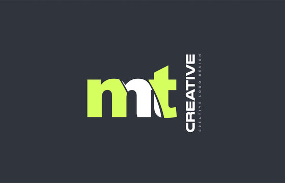 green letter mt m t combination logo icon company design joint joined