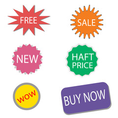 set of sale stickers and labels. colorful shopping banners. collection of color sale labers.