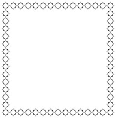 Decorative frame . Square shape. Geometric pattern in black color