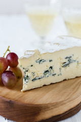Blue cheese  with fresh grapes