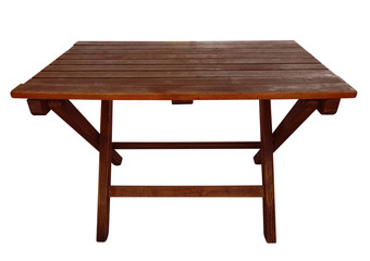 Wooden folding table isolated