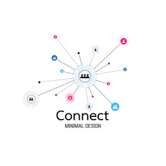 Abstract network connection. icon logo design. Vector Illustration