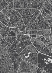 Bucharest city plan, detailed vector map