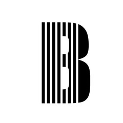 Vector stripped alphabet. Letter B