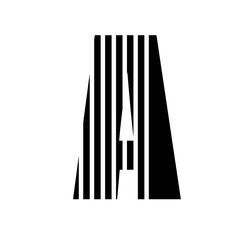 Vector stripped alphabet. Letter A