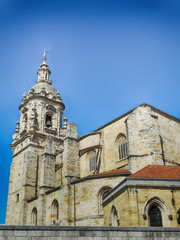 Fototapeta na wymiar Saint Anton Church building detail in Bilbao