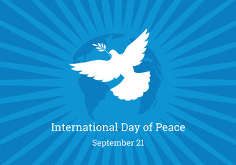 International Day of Peace vector. The dove of peace vector. Important day