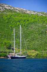 Sailing ship in the sea