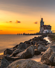 Fototapeta na wymiar Marken Lighthouse Sunrise Netherlands
