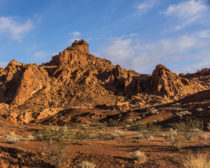 Fototapeta na wymiar Sandstone as the Sun Set in the Valley of Fire Nevada State Park