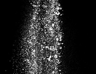 white powder explosion isolated on black background for graphic resources