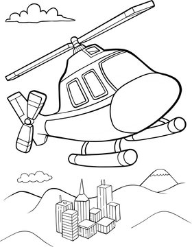 Cute Helicopter Vector Illustration Art