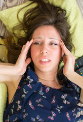 Girl having a headache