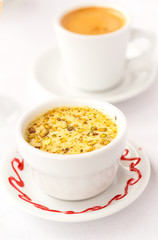 Indian Dessert Kheer with Coffee