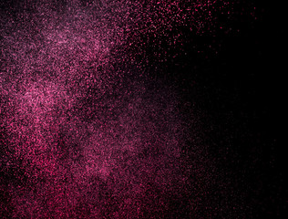 dust explosion on a black background for graphic resources.