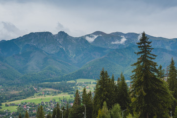 Fototapeta na wymiar View on Zakopane Tatras Mountains from Gubalowka, Poland 2017