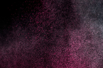 dust explosion on a black background for graphic resources.