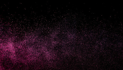 dust explosion on a black background for graphic resources.