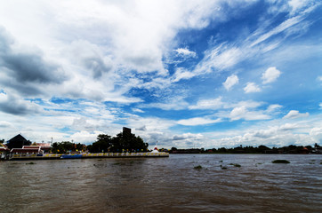 Sky river and afternoon pagodas.