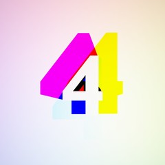 Fototapeta na wymiar RGB Letters 3D illustration 4
