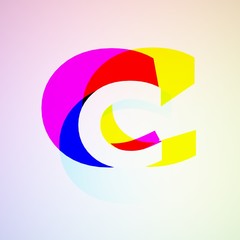 RGB Letters 3D illustration C