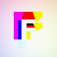 RGB Letters 3D illustration F