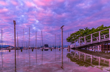 Quay Ouchy, beautiful sunrise