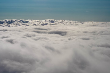 view of clouds from the airplane
