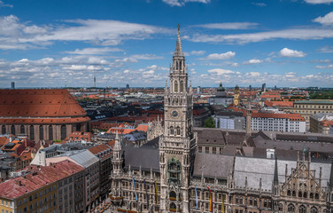 Fototapeta na wymiar The city Munich of bird's-eye, Germany Bavaria