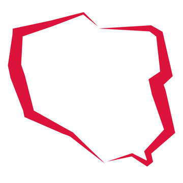 Polska - mapa konturowa