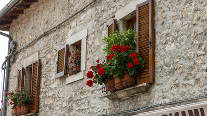 Fototapeta na wymiar Tuscany house and flowers