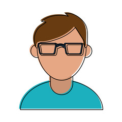 man wearing glasses avatar icon image vector illustration design 