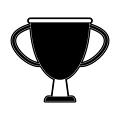 trophy cup icon image vector illustration design  black and white