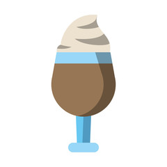 coffee beverage with whipped cream in glass cup icon image vector illustration design 